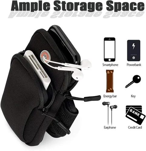 Vista 3 de Soporte para teléfono para correr iPhone 13, 12, 11 Pro Max, XS XR X 8, 7, 6 Plus SE, Mini Galaxy Ultra Edge S21, S20, Note 20, 10, bolsa