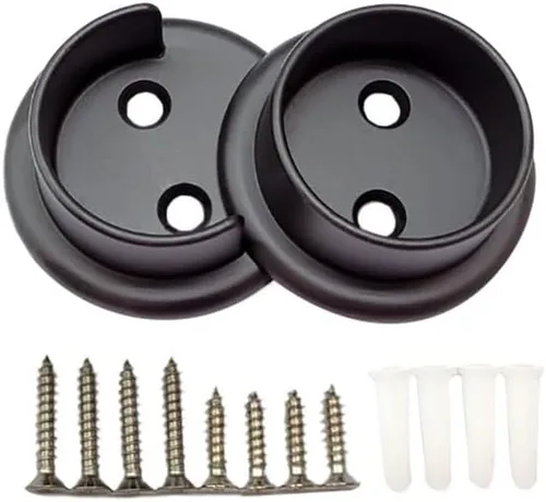 Vista 7 de QCAA Juego de soportes de barra de armario de metal sólido resistente, 1-3/8'', blanco mate, 4 pares, fabricado en Taiwán