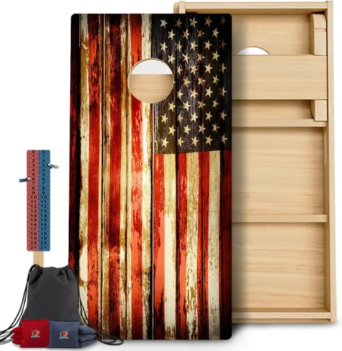 Vista 77 de BackYardGamesUSA Juego de tablas de Cornhole Pro Fabricado en Estados Unidos Abedul báltico 3/4 Sin rebote Patas triples gruesas Dos 2