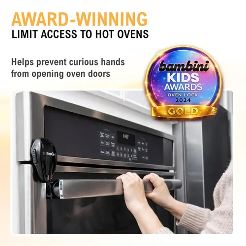 Vista 5 de Candado de seguridad para horno para niños – Candado de seguridad para puerta de horno a prueba de bebés autoadhesivo galardonado, fácil de Negro