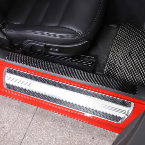 Vista 6 de Adhesivo para cubierta del umbral de la puerta interior del automóvil compatible con Chevy Corvette C6 2005-2013, calcomanía para protección