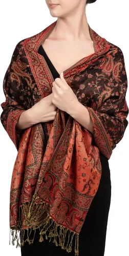 Vista 39 de Achillea Bufanda reversible de pashmina con estampado paisley – Chales y envolturas indios exóticos para vestidos de noche, festivales, todas