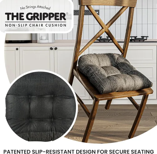 Vista 5 de Klear Vu Gripper - Cojines sobrerellenos antideslizantes universales para silla de comedor para decoración de cocina o uso en la oficina
