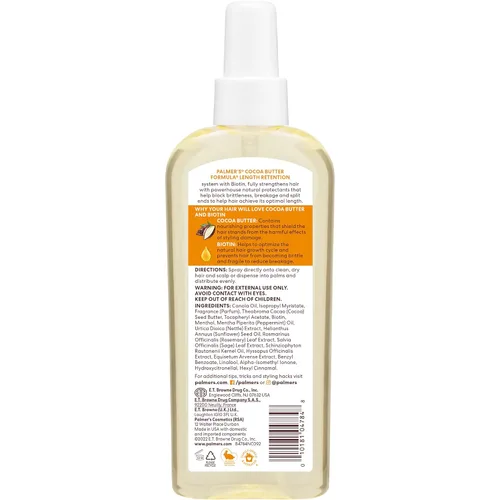 Vista 2 de Palmer's Aceite para cabello y cuero cabelludo con manteca de cacao y biotina para retener la longitud, 5.1 onzas (el embalaje puede variar)