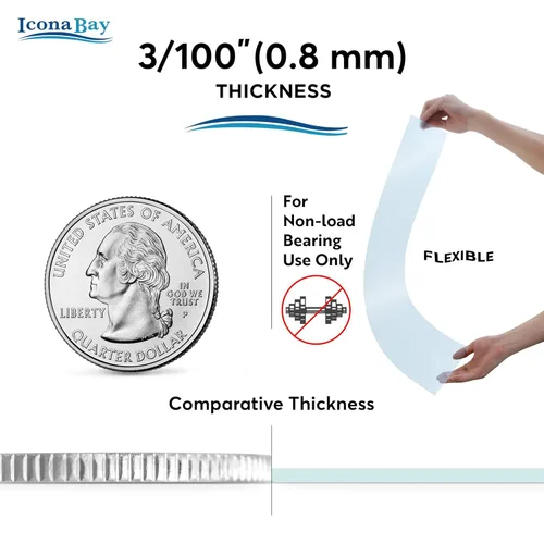 Vista 2 de Icona Bay Plexiglás PET, láminas de plástico finas y flexibles (4 x 6 x 0.03 pulgadas, transparente, paquete de 2), fácil de cortar para proyectos