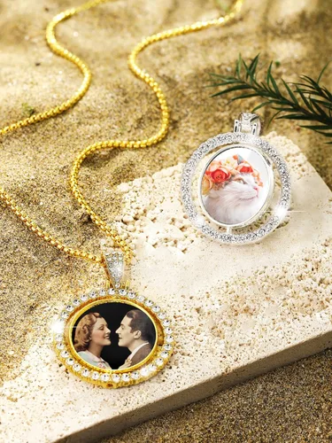 Vista 7 de Fumete Juego de 24 piezas de colgantes de sublimación con diamantes de imitación que incluye bandejas de bisel redondo de diamantes de imitación