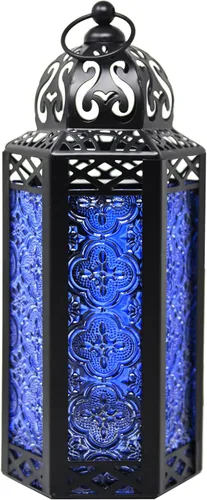 Vista 70 de VELA LANTERNS Farol portavelas decorativo, marroquí, gótico, morado, de 10.5 pulgadas, para mesa o colgar, decoración de Ramadán, decoración