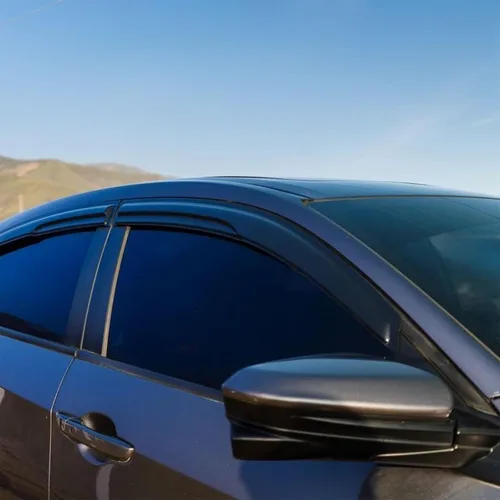 Vista 3 de Viseras adhesivas para ventana, protectores de lluvia para Hyundai Tucson 2016-2021, deflectores de sol y viento, protector de ventilación