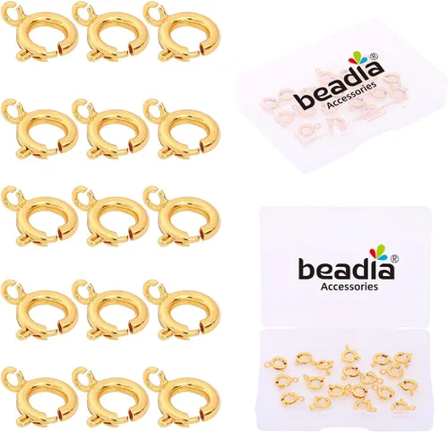 Vista 16 de Cierres de langosta chapados en oro de 14 quilates, sin decoloración, 10 mm, 20 unidades para hacer joyas