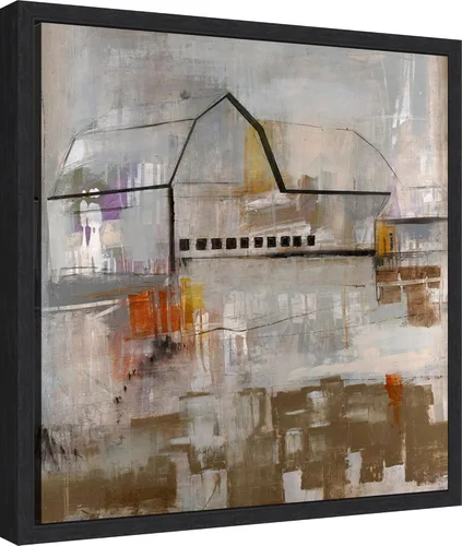 Vista 2 de Amanti Art Framed Canvas Wall Art 16x16 Old Barn by Alexys Henry, Framed Wall Art Canvas, Abstract Artwork, Modern Decor, Small Poster Painting for