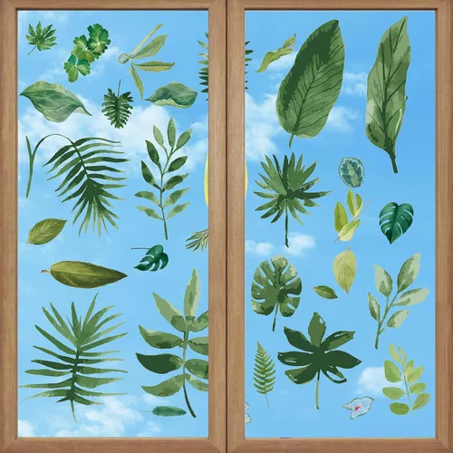 Vista 42 de CRASPIRE 16 Hojas de Vinilo Adhesivo de Diente de León, Adhesivos de Plantas Coloridos, Adhesivos de Flores para Ventanas, Vinilo Impermeable
