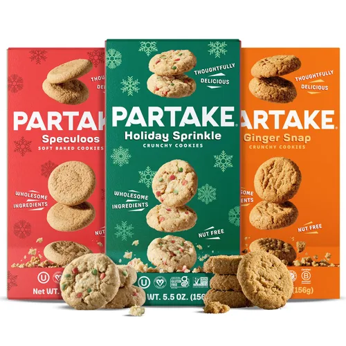 Vista 16 de Paquete variado de galletas horneadas suaves Partake sin gluten (chispas de chocolate, Snickerdoodle, limón) – Veganas – Sin 9 alérgenos incluyendo