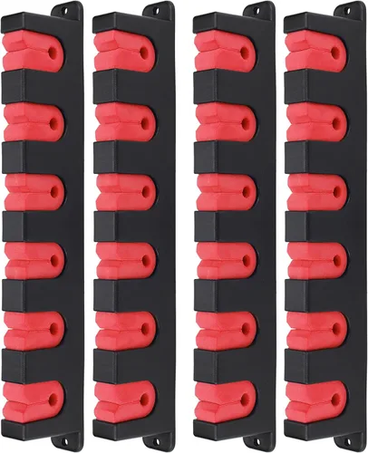 Vista 11 de Soportes Horizontales para Cañas de Pescar Estante para Cañas para Barco Garaje Pared Almacenamiento de Cañas de Pescar - 1 Par, Negro