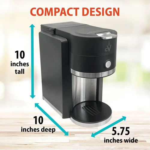 Vista 6 de Café Valet Barista - Cafetera de una sola porción, compatible con cápsulas de café K-Cup, diseño compacto