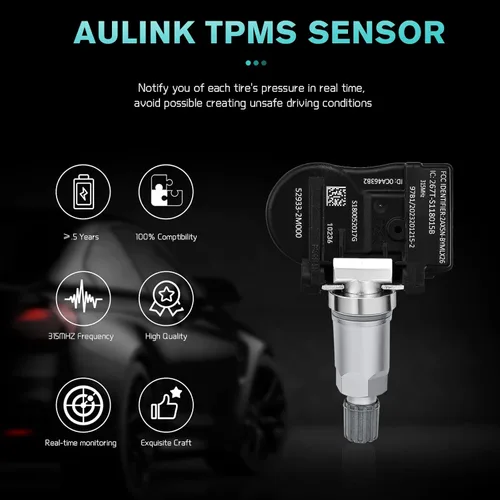 Vista 2 de AULINK 529332M000 TPMS Sensor de monitoreo de presión de neumáticos para Kia Cadenza Forte Optima Sorento Soul, Hyundai Accent Sonata Elantra GT