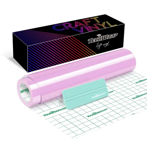 TECKWRAP 001 - Rollo de vinilo adhesivo permanente brillante para cortadores, letreros, álbumes de recortes, manualidades, troqueladores de 12