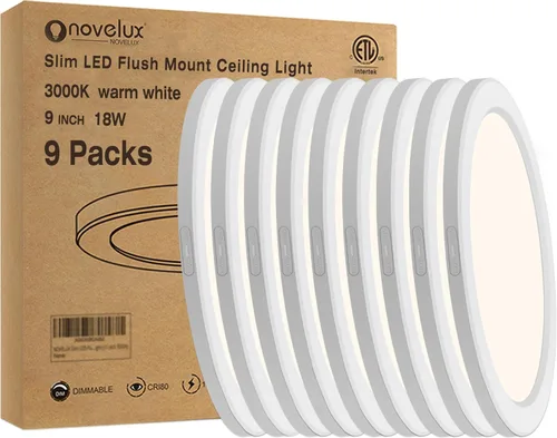 Vista 14 de Lámpara de techo de montaje empotrado de 5.4 pulgadas regulable con ETL CERT, luces LED blancas de 5000 K, lámpara de techo redonda ultrafina