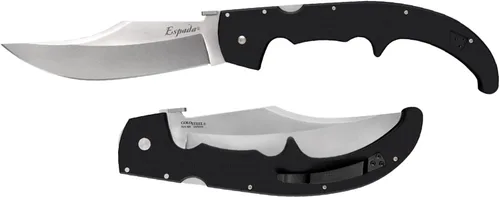 Vista 2 de Cold Steel Espada AUS10A - Cuchillo plegable de bolsillo táctico con cuchillas ultraafiladas de acero negro mate G-10 con bloqueo Tri-Ad