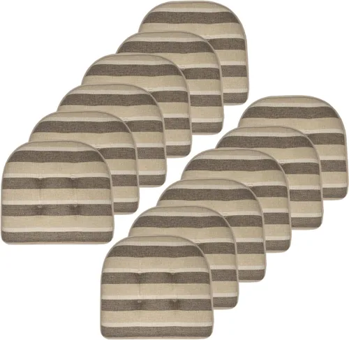 Vista 56 de Sweet Home Collection - Cojín de asiento de espuma viscoelástica y respaldo de caucho antideslizante con capitoné para silla, cojín en U, 17x16 Gris