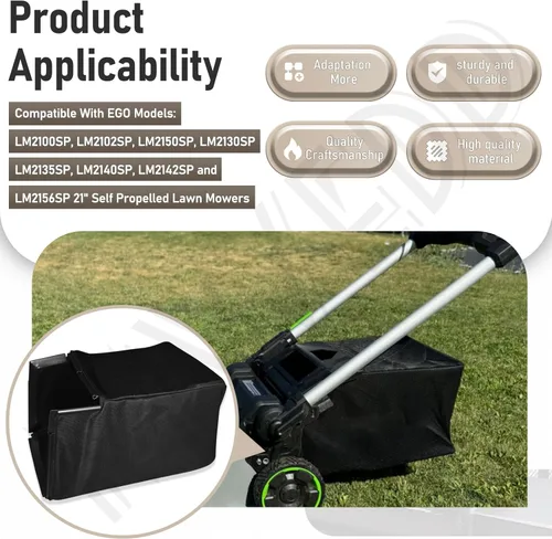 Vista 5 de 3800109002 - Recogedor de bolsas de césped compatible con EGO Power+ LM2100 LM2100SP LM2140SP LM2102P LM2130SP de 21 pulgadas, sin marco