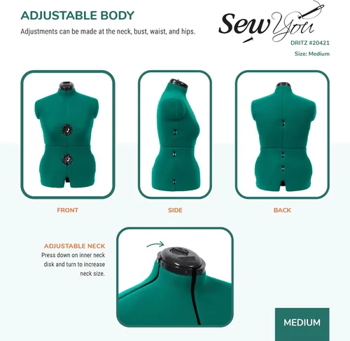 Vista 5 de Maniquí para costura Sew You de Dritz, ajustable, M