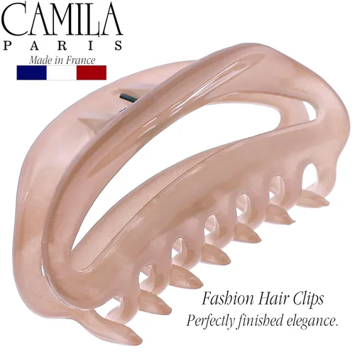 Vista 4 de Camila Paris CP3078 - Pinza para el cabello francesa para mujer, color beige, para niñas, pinza para el cabello, a la moda, duradera y de peinado
