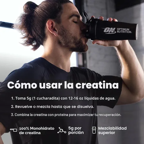 Vista 8 de Optimum Nutrition Creatina Micronizada Monohidrato en polvo, sin sabor, 240 porciones, 1200 gramos (el embalaje puede variar)