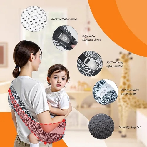 Vista 4 de Portabebés ajustable para recién nacidos a niños pequeños, portabebés para niños pequeños de 25 a 60 libras, cómodo arnés para llevar manos libres