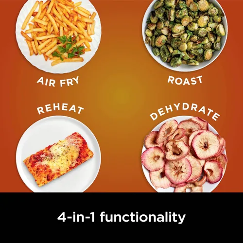 Vista 4 de Ninja Freidora de aire 4 en 1 Pro: freír al aire, asar, recalentar, deshidratar Capacidad de 5QT, cabe hasta 4 libras de papas fritas