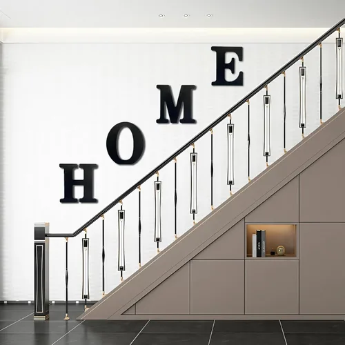 Vista 3 de AOCEAN Letras de madera negra de 8 pulgadas, letras de madera sin terminar para decoración de Halloween, letras decorativas de pie, decoración