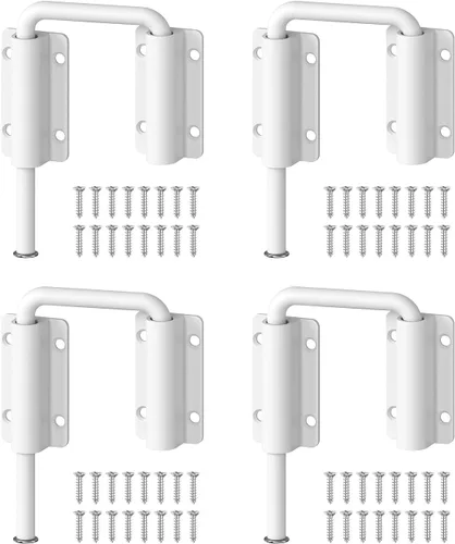 Vista 12 de Cerradura de bucle de puerta deslizante multiángulo, cierre de puerta de aleación de aluminio de 90/180 grados para puerta de granero simple/doble