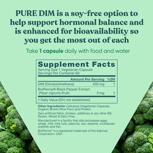 Vista 4 de Pure DIM 200 Mg y Pure Vitex 400 mg Suplemento Bundle – Apoyo de equilibrio hormonal para energía, estrés, apoyo natural del síndrome premenstrual