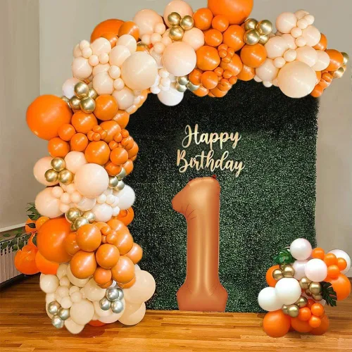 Vista 5 de Globos de papel de aluminio para helio, 40 pulgadas, color naranja, número 1, decoración de bodas, aniversarios, fiestas, globos digitales