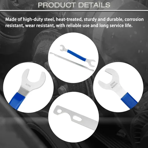 Vista 6 de Juego de llaves para remover acoplamiento de ventilación de 32 mm y 36 mm, 2 piezas. Juego de herramientas para remover el soporte del polea