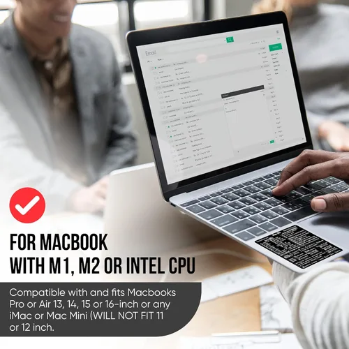 Vista 7 de Synerlogic Pegatina de accesos directos de Mac OS Calcomanías de teclado para macOS Hoja de trucos de vinilo laminado para MacBook para Negro