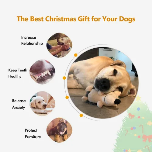 Vista 6 de CPYOSN Juguetes Chirriantes para Perros, Juguetes de Peluche Rellenos Crujientes Duraderos para Masticar para Perros, para la Dentición