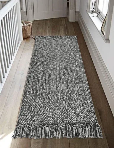 Vista 68 de Collive - Tapete de pasillo de cocina, 2 x 4.3 pies, tejido a mano, reversible, lavable, de algodón, color blanco/beige, para baño, pasillo