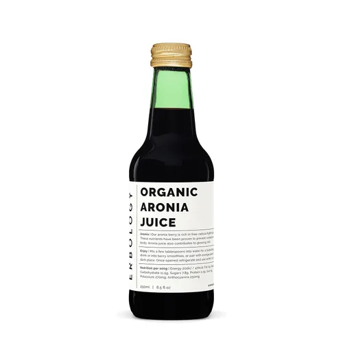Jugo de bayas de Aronia 100% orgánico, 8.5 onzas líquidas (caja de 6), apoya la salud de la piel, rico en antioxidantes, directamente de la granja,