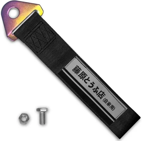 Vista 16 de Q1-TECH, Correa de remolque JDM – Cinturón de remolque de carreras deportivas, gancho de cuerda de tracción personalizado para parachoques delantero