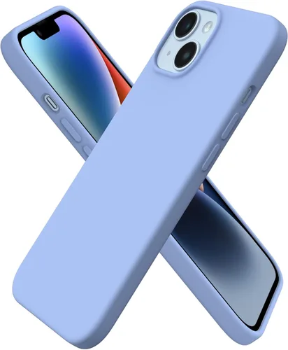 Vista 13 de ORNARTO Funda compatible con iPhone 14 6.1, silicona líquida delgada de 3 capas cubierta de teléfono completo cubierta de gel suave funda protectora