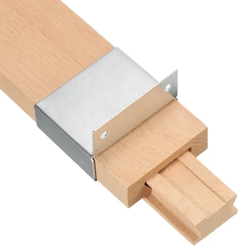 Vista 11 de uxcell 1 juego de correderas de madera para cajones con soporte deslizante de metal, guía central de madera clásica, kit de repuesto de rieles