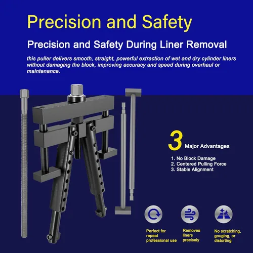 Vista 3 de Extractor de revestimiento de cilindro universal PT-6400-C y PT-6410-5 Kit de conversión ZTSE2536, herramienta de extracción de manguitos de motor