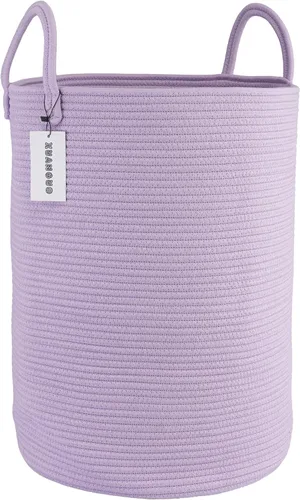 Vista 12 de XUANGUO Cesta de cuerda de algodón negro para ropa sucia, cesta de almacenamiento tejida para sala de estar, dormitorio, cesta de cuerda alta