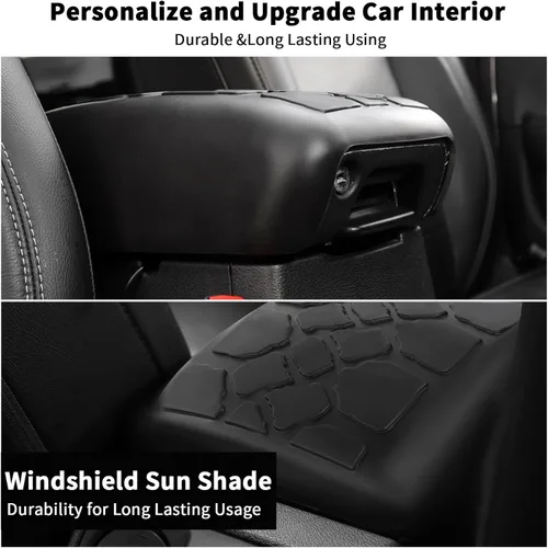 Vista 4 de Funda para Reposabrazos de Consola Central Compatible con Jeep Wrangler JL JLU y Jeep Gladiator JT 2018-2024, Alfombrilla de Almacenamiento
