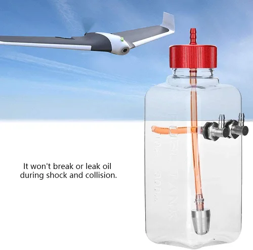 Vista 2 de Tanque de combustible a control remoto, piezas de accesorios, tanque de combustible de plástico transparente para avión RC (10.1 fl oz