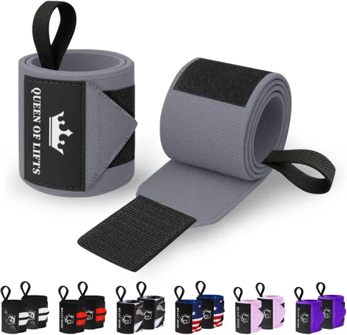 Vista 27 de TECEUM Weightlifting 18" & 12" Wrist Wraps with Thumb Loop – Heavy Duty Wrist Workout Braces for Men and Women – Ideal for Powerlifting, Strength