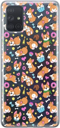 Vista 6 de Funda de teléfono de TPU compatible con Samsung A72 A71 5G A70 A51 A50 A32 A21 A11 A12 A13 A14 A01 Pet Corgi Dog Flexible Protectora Divertida