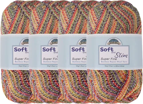 Vista 15 de JubileeYarn Hilo Suave y Delgado - 50g/madeja Mezcla de Rayón de Bambú y Lana - Pegaso - 2 madejas