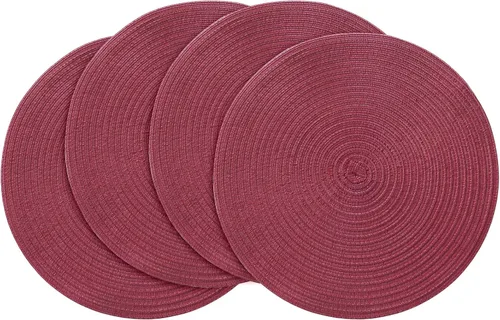 Vista 39 de Floroom Juego de 4 manteles individuales redondos trenzados de 15 pulgadas, lavables, resistentes al calor, de algodón, poliéster, para mesa