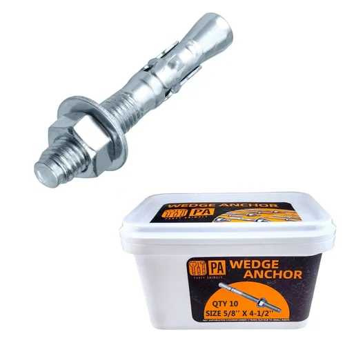 Vista 17 de Party Animals Anclaje de cuña de 1/2 x 2-3/4 pulgadas, 50 pernos de anclaje industriales cincados para cemento, hormigón